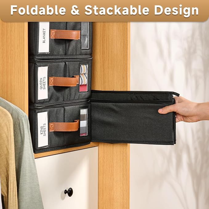 6pack Bed Sheet Organizer, Foldable Linen Closet Organizers and Storage - Image 4
