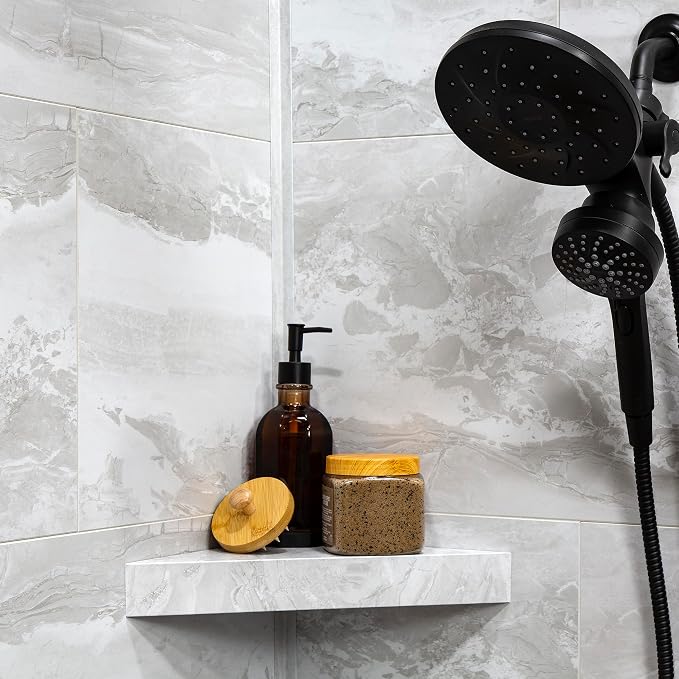 Palisade Vinyl Waterproof Corner Shower Shelf in Iced Pewter/Urban Fjord - Image 2