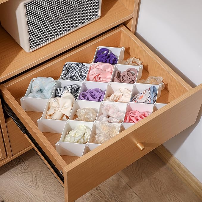 ROUFA Sock Drawer Organizer for Dresser, Honeycomb Underwear Dividers for Women - Image 5