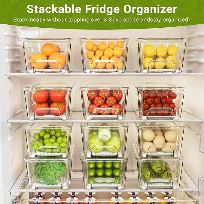 Imncya 4 Pack Fridge Organizer Drawers Bins, Fridge Storage Container - Image 3