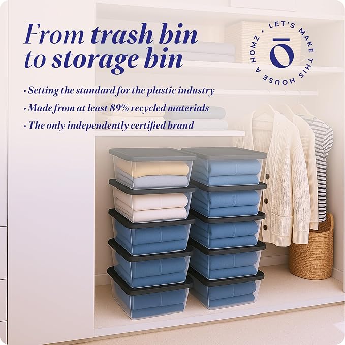 HOMZ 10-Pack Snaplock, Small Clear Plastic Storage Organizer Bins w/Lids - Image 7