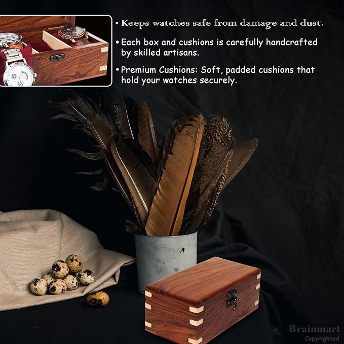 Wooden Watch Box for Men & Women, Watch Organizer & Display Case, Premium - Image 6