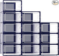 Kuject X-Large Shoe Storage Boxes Organizers Clear Plastic Stackable 12 Pack by Kuject