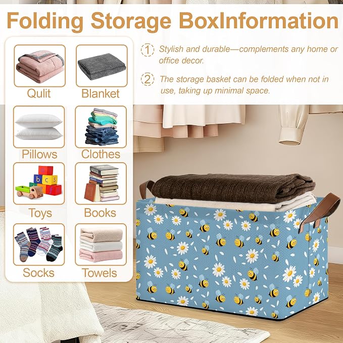 32L Large Storage Bins with Handles, Basket Organizer - Image 5