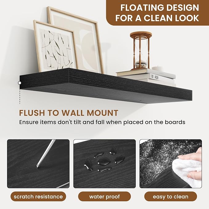 fuqing Floating Shelves for Wall, Wall Mounted Wood Floating Shelf - Image 5