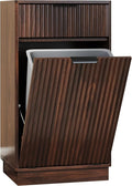 Tilt-Out Trash Cabinet with 10-Gallon Capacity, Walnut Laundry Hamper Cabinet by Unknown