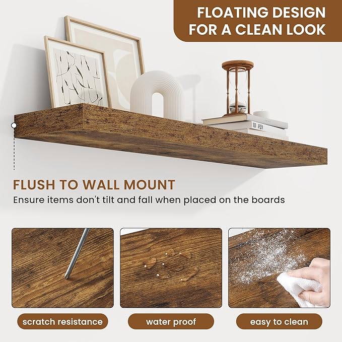 fuqing Floating Shelves for Wall, Wall Mounted Wood Floating Shelf - Image 5
