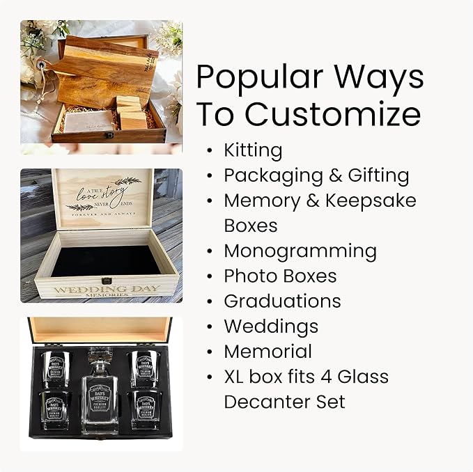 makerflo XL Natural Pine Wood Memory Box - Image 9