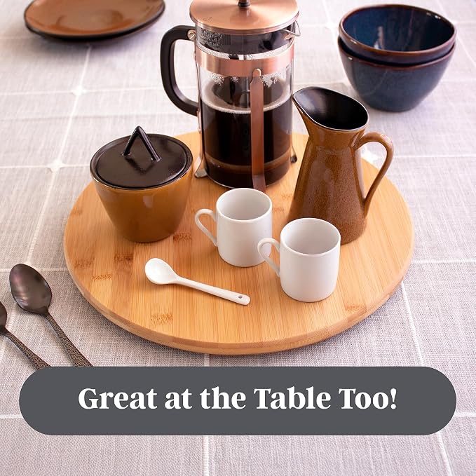 TB Home Lazy Susan Organizer for Cabinet, Pantry or Tabletop – 14" Bamboo - Image 4