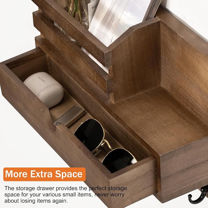 Key and Mail Holder for Wall, Mail Organizer Wall Mount - Image 3