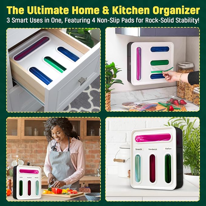 HIMUS Food Storage Bag Organizer - 4 in 1 Plastic Baggie Organizer - Image 8