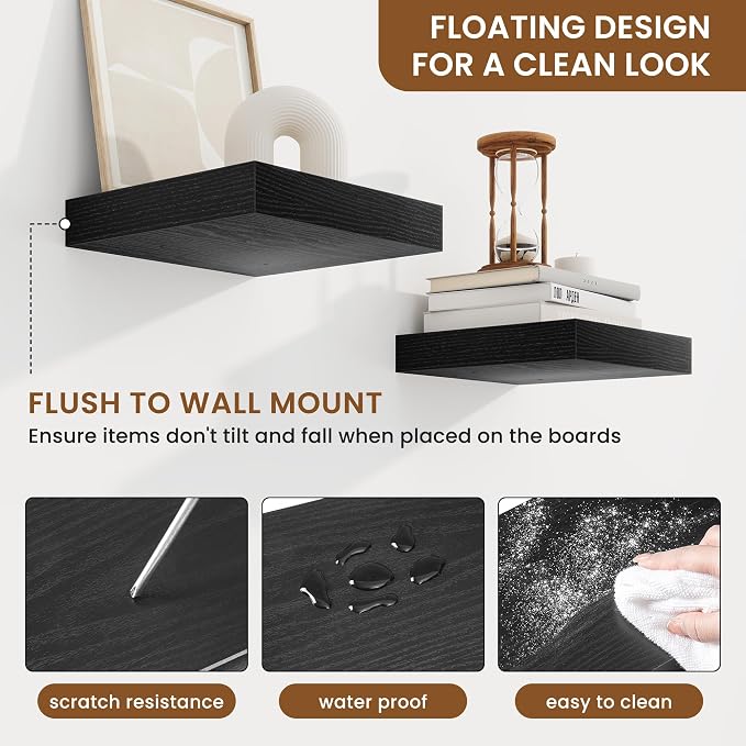 fuqing Floating Shelves for Wall, Wall Mounted Wood Floating Shelf - Image 5