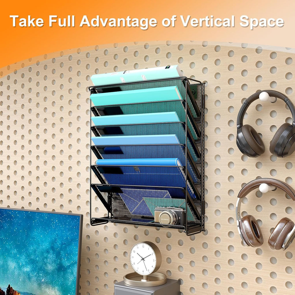 Kuntine.B Wall File Organizer Office Hanging Magazine Holder Wall File