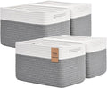 Storage Baskets for Organizing, 4 Pack Storage Baskets for Shelves, Woven by Degeyoyo