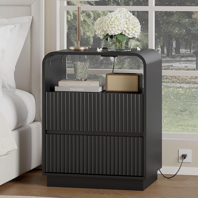 Black Nightstands Set of 2 - Image 3