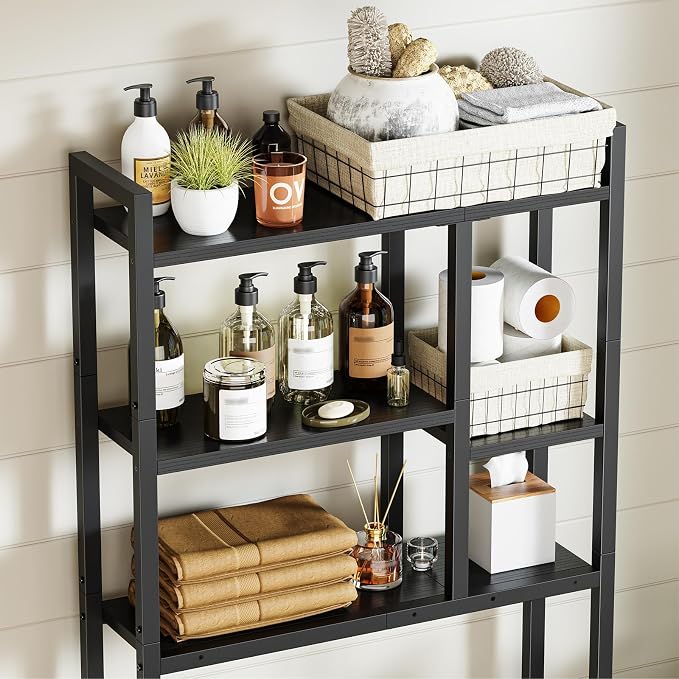 Over The Toilet Storage Rack, 3-Tier Bathroom Organizer Over Toilet, Wooden - Image 4