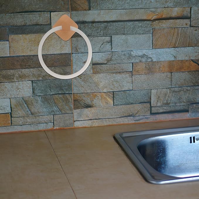 Wooden Hand Towel Ring Holder Space-Saving Bathroom and Kitchen Towel Organizer - Image 3