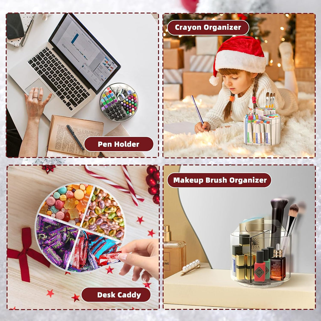 2 Pack Pen Pencil Holder for Kids, Rotating Pen Holder for Desk