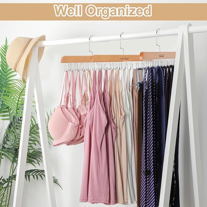 TOPIA HANGER Bra Hanger for Closet, Tank Top Hangers 20 Hooks Capacity Foldable - Image 6