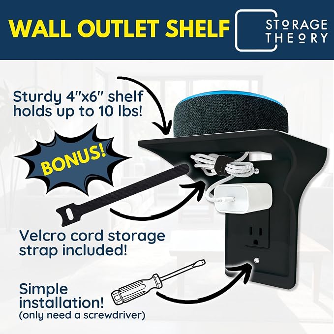 BeraTek Power Perch Wall Outlet Shelf - Image 5