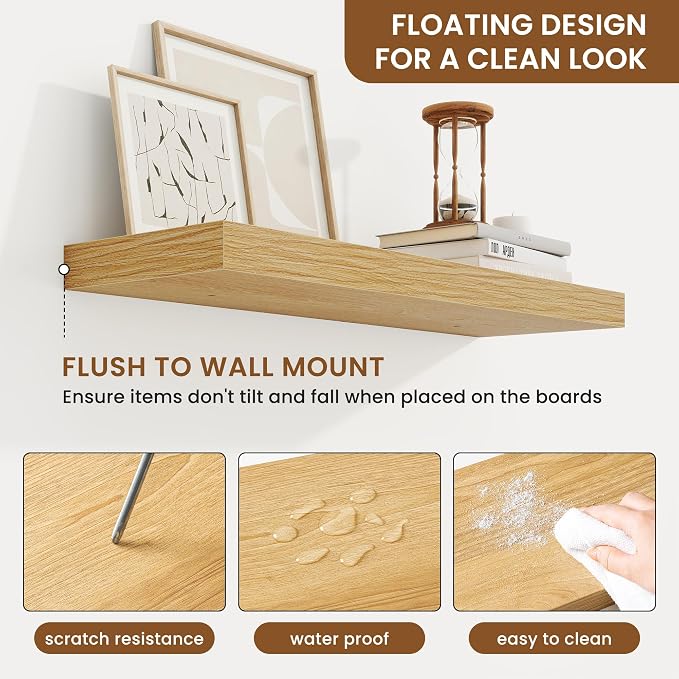 fuqing Floating Shelves for Wall, Wall Mounted Wood Floating Shelf - Image 5