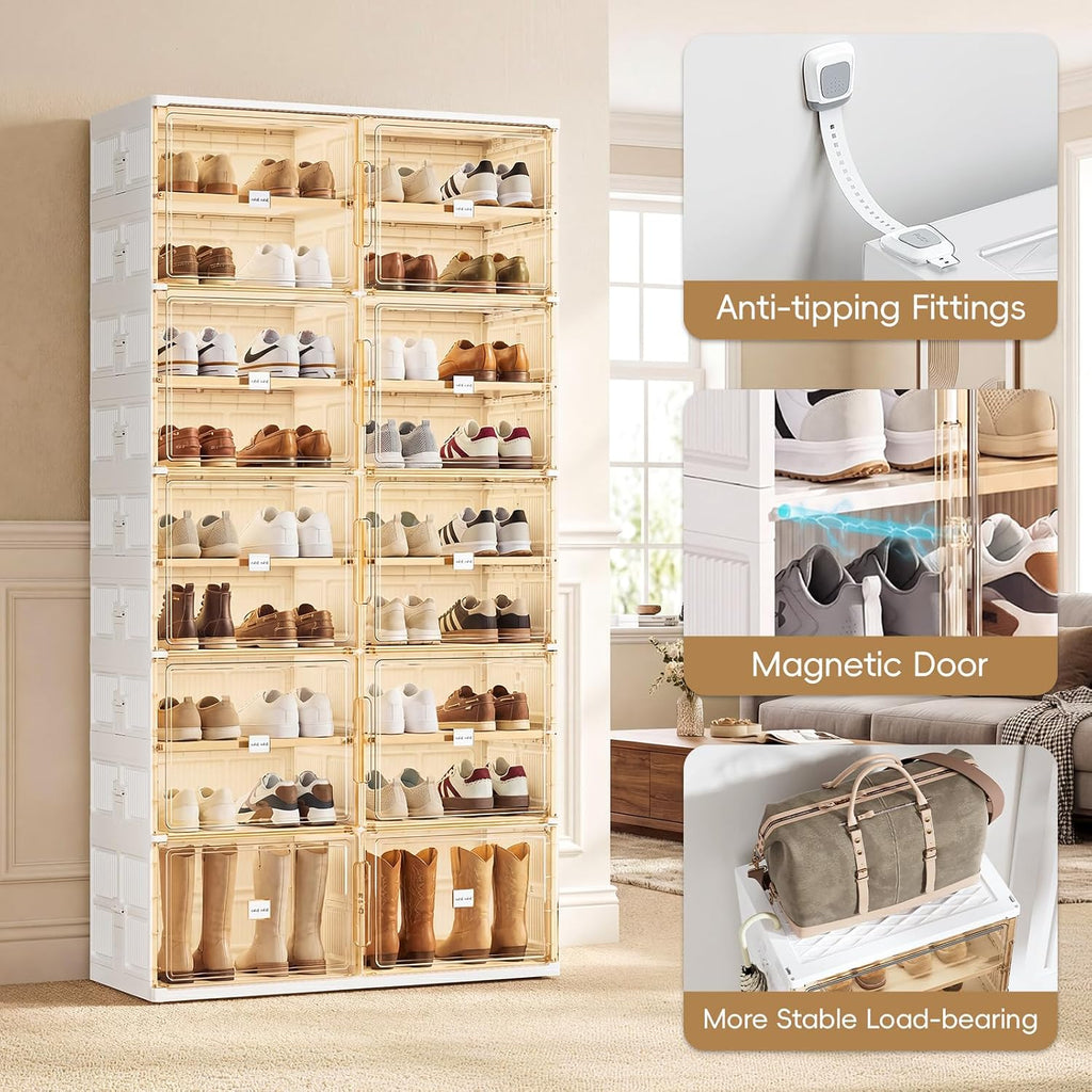 JEKO&JEKO 5 Tiers Foldable Boot and Shoe Storage Rack Cabinet for