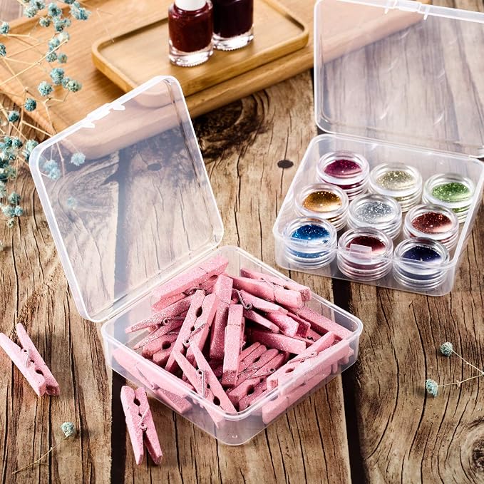SATINIOR 24 Packs Small Clear Plastic Beads Storage Containers Box - Image 5