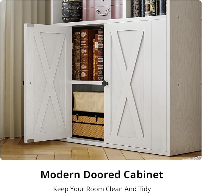 IRONCK Bookcase with Doors, Tall Bookshelf with Storage, Bookshelves and - Image 4