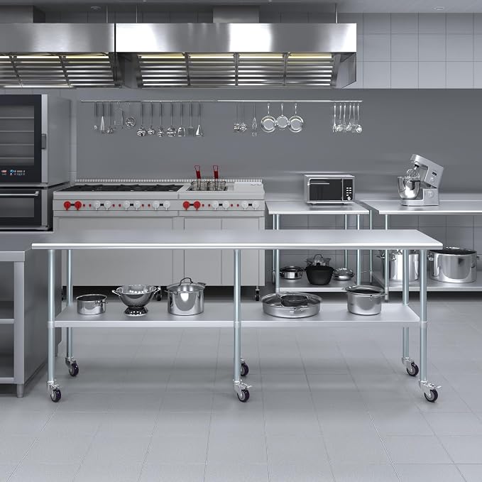 AmGood 24" x 96" Stainless Steel Work Table - Image 5