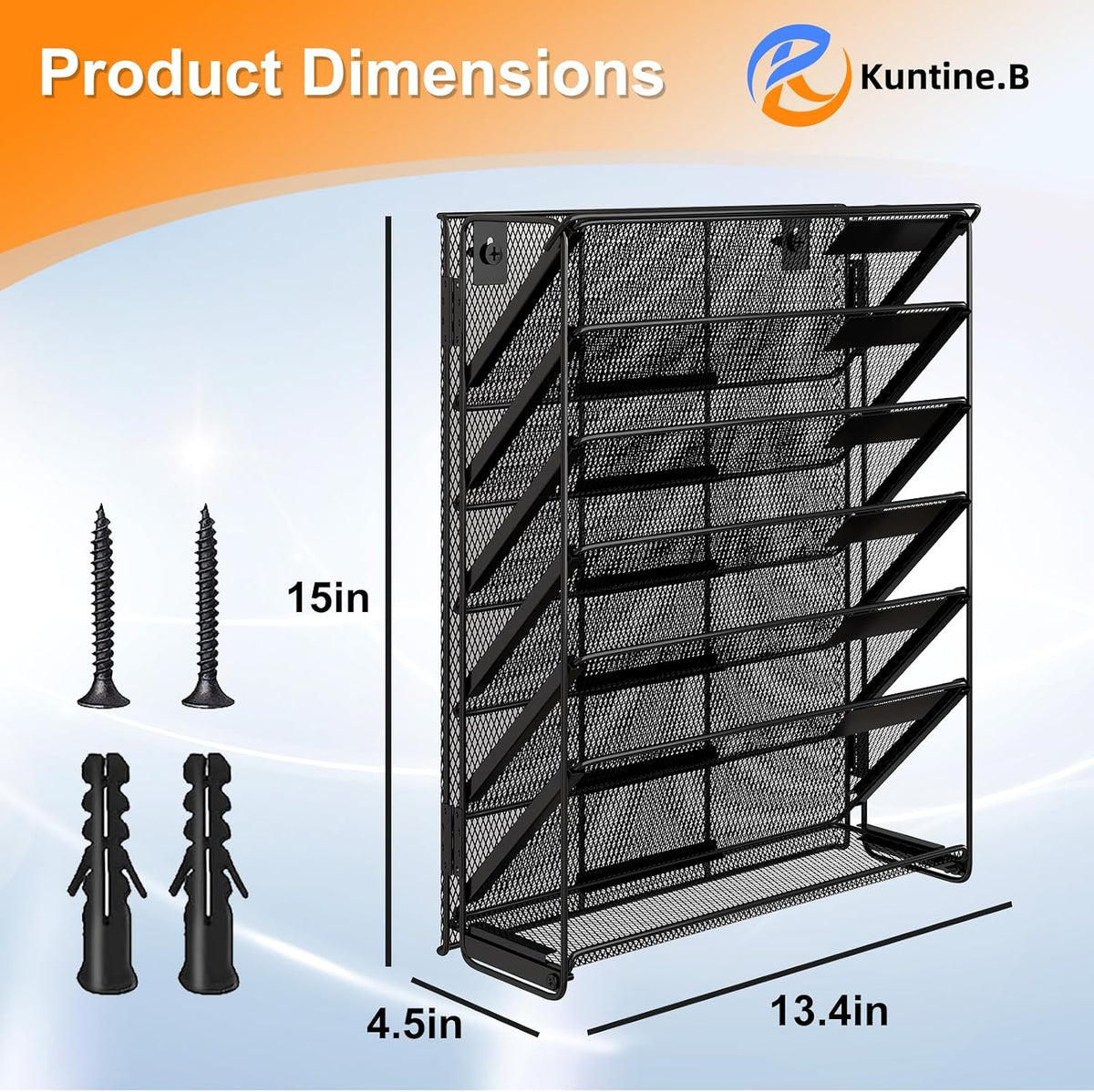 Kuntine.B Wall File Organizer Office Hanging Magazine Holder Wall File