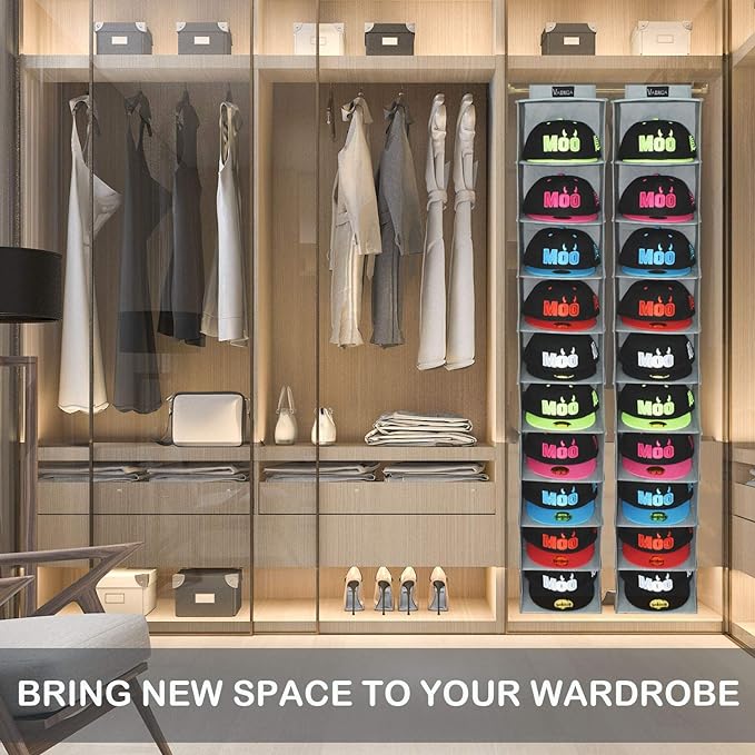 VAESIDA 10 Shelf Hat Rack Hanging Closet/Organizer - Image 6
