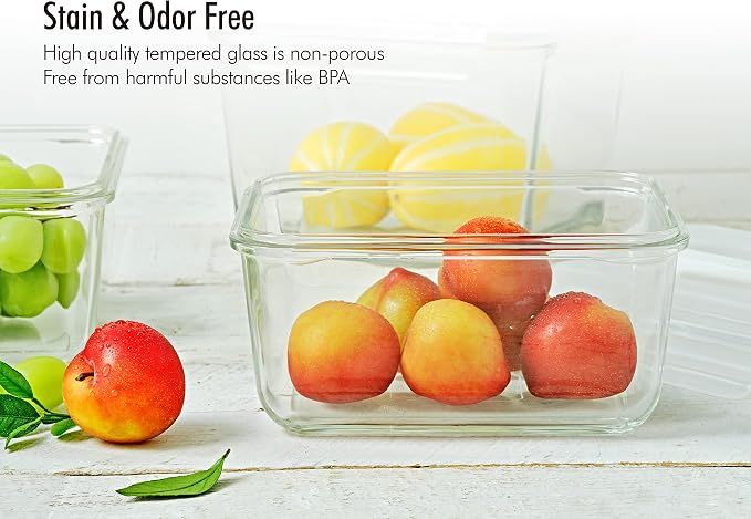 GLASSLOCK 61 Oz Glass Food Storage set of 2 – Large Capacity, Airtight & - Image 6