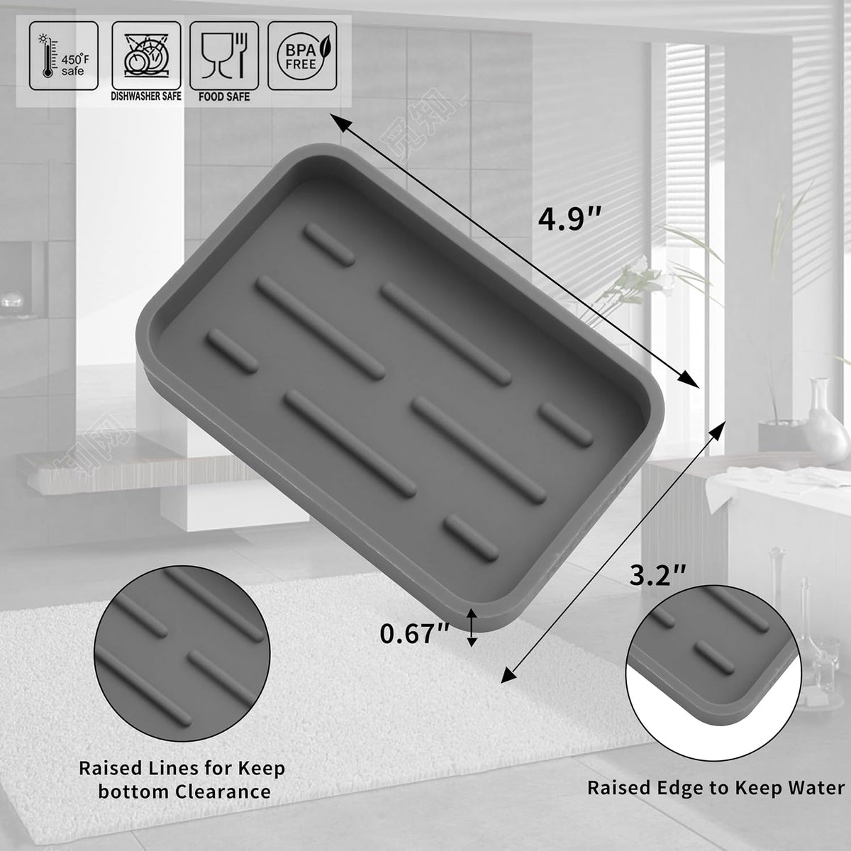 MicoYang Silicone Kitchen Sink Organizer Tray for Multiple Usage,Easy