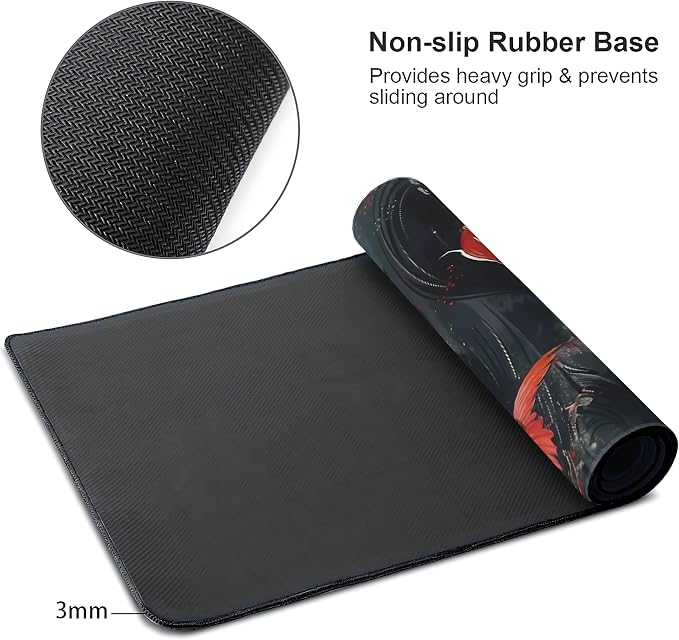 Koi Fish Large Mouse Pad, Gaming Keyboard Desk Pad, Extended Mouse Mat Non-Slip - Image 4