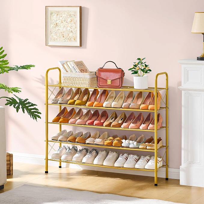 Hoctieon 5 Tier Shoe Rack for Closet, Durable Mesh Style Shoe Rack, Entryway - Image 2
