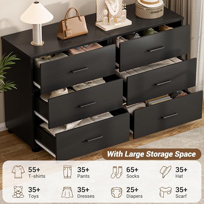 Aheaplus Closet Drawers Set of 2, Wood Closet Organizers and Storage - Image 5