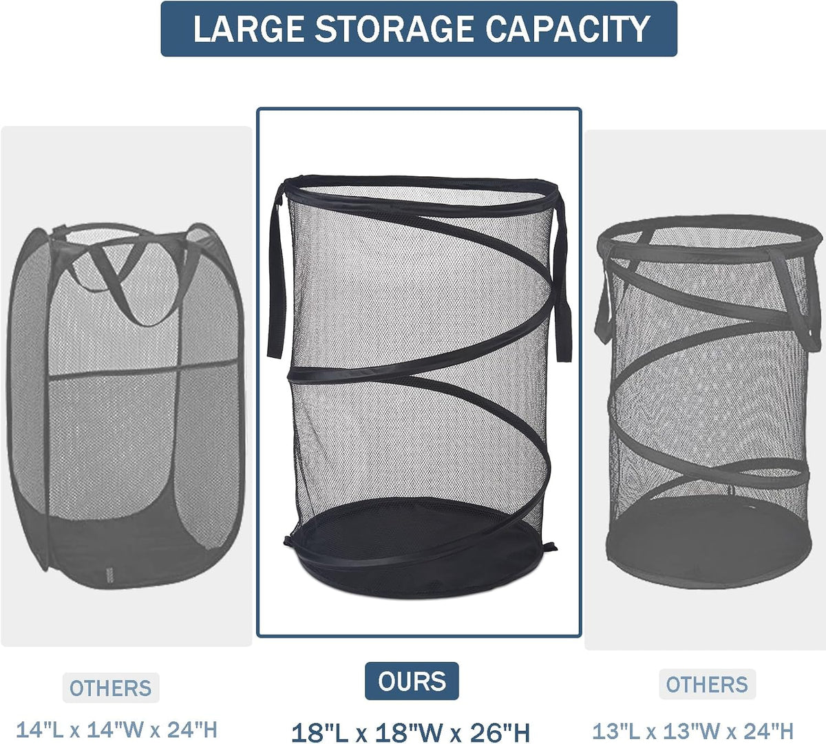 Mesh Popup Laundry Hamper 115L Foldable Laundry Basket Extra Large