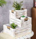 TIMRIS Set of 3 Rustic Wood Nesting Crates, Farmhouse Wooden Storage Container by TIMRIS