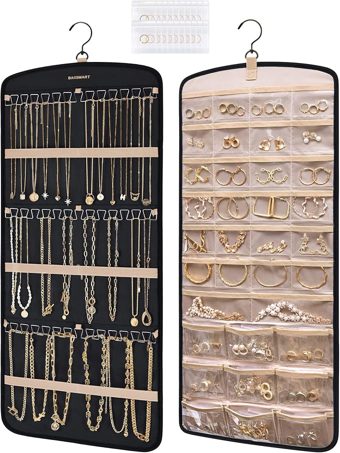 BAGSMART Hanging Jewelry Organizer, Necklace Holder Anti-tangle Earrings Rings by BAGSMART
