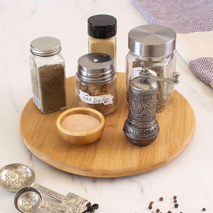 TB Home Lazy Susan Organizer for Cabinet, Pantry or Tabletop – 10" Bamboo - Image 2