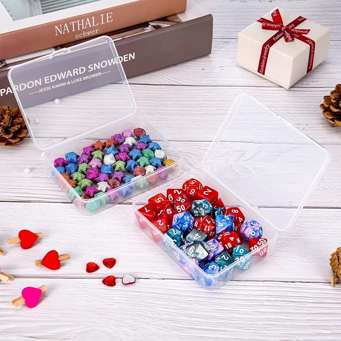 SATINIOR 24 Packs Small Clear Plastic Beads Storage Containers Box - Image 3