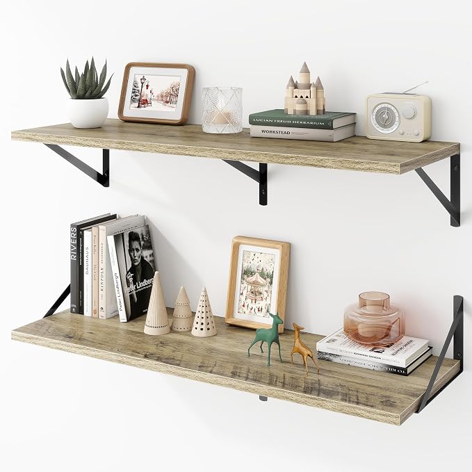 Deep Floating Shelves Wall Mounted, Living Room, Office by Acovy