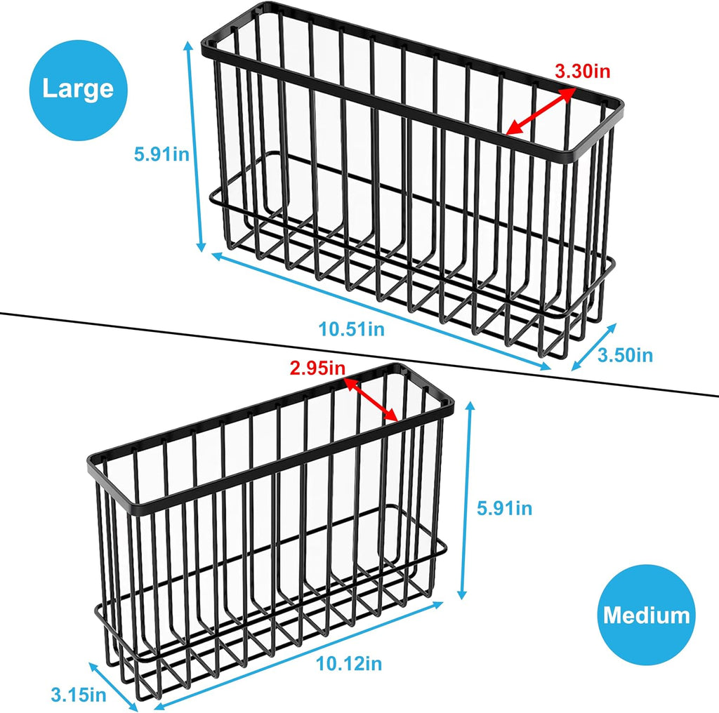 Cabinet Door Organizer Basket 2 Pack, Foil and Plastic Wrap Organizer