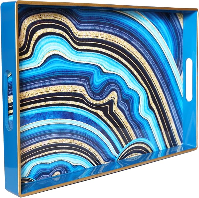 Spsyrine Decorative Tray, Plastic Rectangular Coffee Table Tray by Spsyrine
