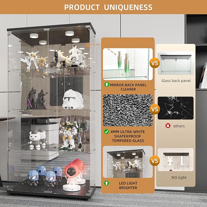 Beauty4U Glass Display Cabinet - Image 4