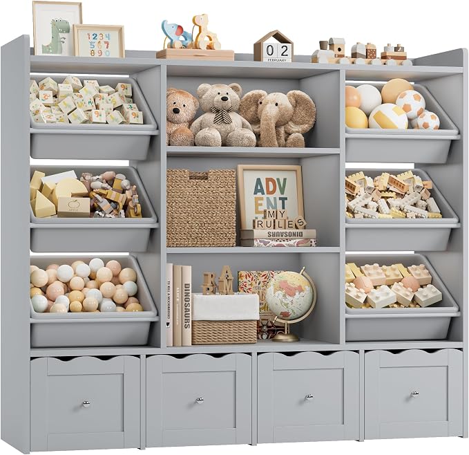 HITHOS 55" W Kids Toy Storage Organizer, Large Toy Box - Image 8