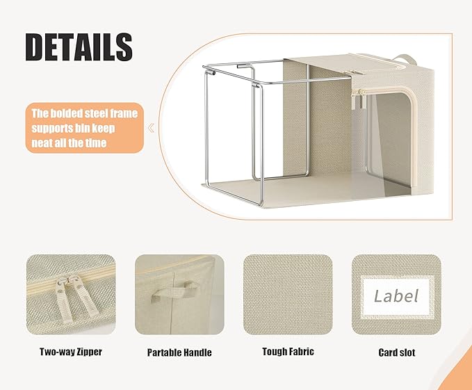 3 Opeings Large Clothes Storage Bins - Image 4