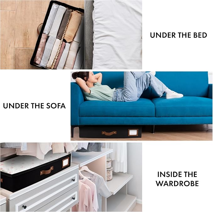 HOMELUX THEORY 2pc Under Bed Storage Containers, Bedroom Under the Bed Drawer - Image 5