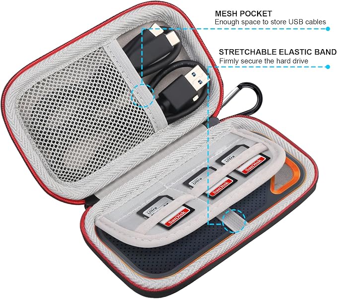 Lacdo Hard Carrying Case for SanDisk Extreme Pro/SanDisk Extreme Portable - Image 4