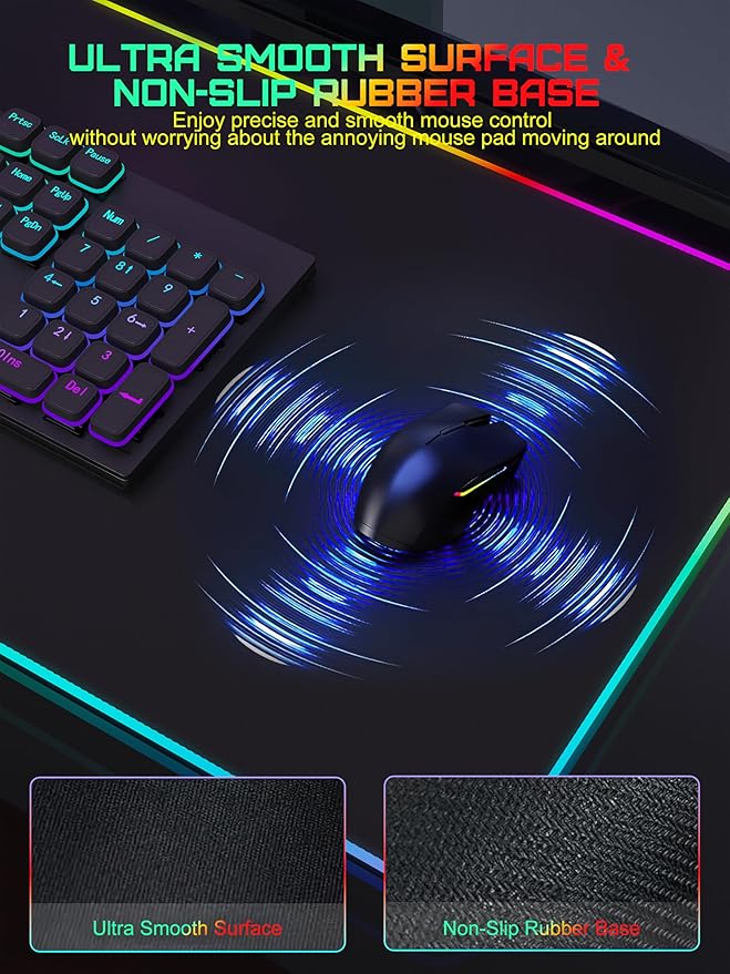 TopMade Mouse Pad with Wireless Charging, 31.5" x 11.81" Large Desk Mat RGB - Image 5